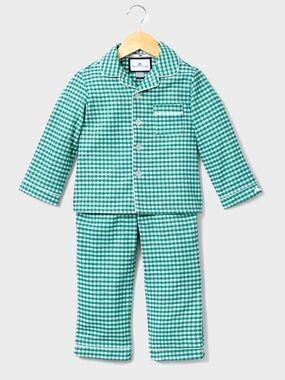 Petite Plume Green Gingham Kids (8)  Pajama Set - Classic Button-Down